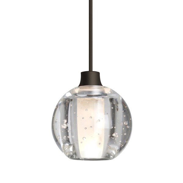 Besa Lighting Boca 5 Cord Pendant, Clear Bubble, Bronze Finish, 1x3W LED 1XT-BOCA5BB-LED-BR - main